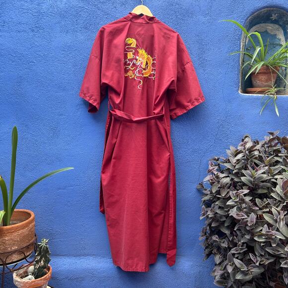 vintage health embroidered dragon poly-cotton robe - Picture 8 of 11